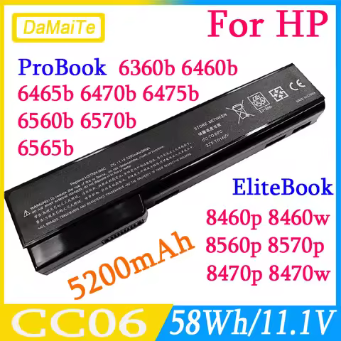 CC06XL 58Wh Laptop Battery For HP ProBook 6360b 6460b 6465b 6470b 6475b 6560b 6570b 6565b 8460p 8470