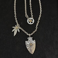 Necklace/Fashionable Unique Gold Ray Eight Books Carved Eagle Spoon Pendant Gold Maple Leaf Pendant 