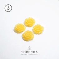 MAWAR Torenda Rose Acrylic Yellow (25mm) - Sequin Flower (Flower Beads) Rose Beads / PCS