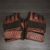 Stira | Riding GLOVES HALF FINGER LIGHT BROWN REVOLT INDUSTRY | Leather Gloves | Motorcycle Gloves |