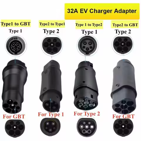 Electric Vehicle Charging Connector Type 2 to Type 1 J1772 EV Adapter Type 2 to GBT EVSE Charger Typ