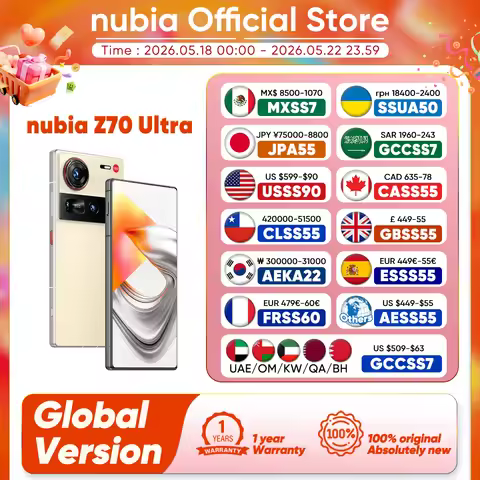 Global Version Nubia Z70 Ultra NX733J 5G Smartphone Snapdragon 8 Elite 6.85" 144Hz AMOLED Display 61