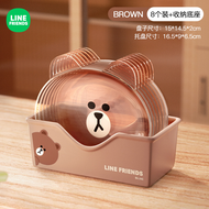 【4pcs/8pcs A set】Line Friends Brown Bear Soy Sauce Dipping Dish Seasoning Saucer Bone Dish Household