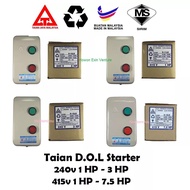 TAIAN JAYA DOL Magnetic Starter Motor Starter Water Pump Starter 240V - 415V 50Hz (1HP / 2HP / 3HP /