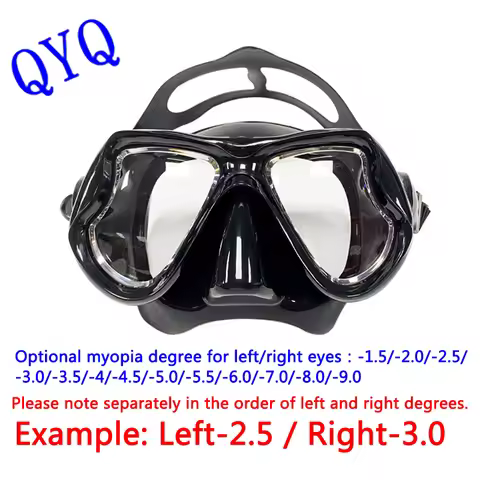 Myopia Diving Masks Snorkeling Set Nearsighted Swimming Goggle Short Sighted Nearsightedness -1.5 to