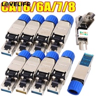 Double Shielded No-Crimp Ethernet Connector | Block Electromagnetic Interference, Suitable Gaming Na