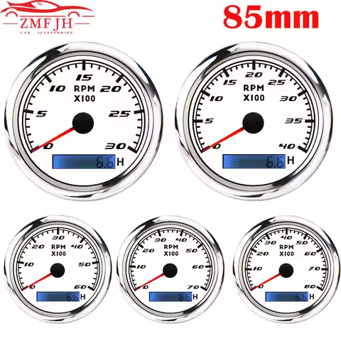 Waterproof Car Boat Tachometer Gauge 3000,4000,6000,7000,8000RPM Marine Tacho Meter with Hourmeter 8
