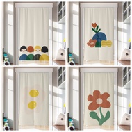 Customize Cartoon Door Curtain Long Japanese Style Partiton Curtain for Kitchen Bathroom Blockout Curtain Velcro Home Decoration