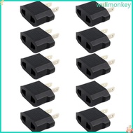 WU 10x European to US Plug Adapter Black European to American Outlet Plug Adapter