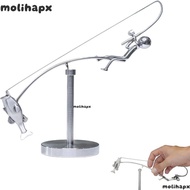 MOLIH Kinetic Fishing Sculpture, Desk Ornament Handmade The Fisherman Balancing Sculpture, Creative 