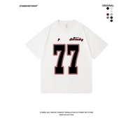 baju jalan perempuan baju t shirt perempuan Kedai Xingkong No. 77 t-shirt lengan pendek kapas bercet