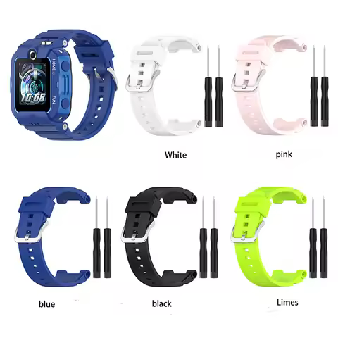 Universal Children's Silicone Watch Strap 18mm Watchband for HUAWEI Children's Watch 4X Black/White/