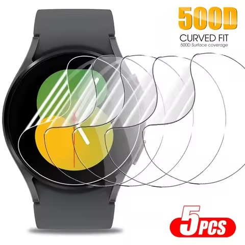 5PCS Hydrogel Film for Samsung Galaxy Watch 6/5/Pro/4 44mm HD Screen Protector for Samsung Watch 4/6