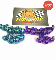 ( 5 ốc ) Ốc TITAN GR5 6li10 6li15 6li20 dù to titanium gắn dàn áo honda bửng baga nắp nồi trước