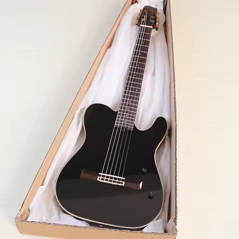 Silent Classical Guitar Solid Spruce Top 39 Inch 6 Strings Okoume Body Nylon String Silent Guitar El