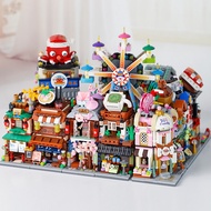 LOZ Building Blocks Folding Street View Hong Kong Style Large Gear Gourmet Restaurant Assembled Mode