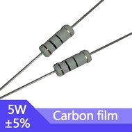 10pcs 5W Carbon Film Resistor 3R9 39R 390R 3K9 39K 390K 3.9 39 390 R K Ohm 1R-1M 5%