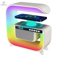 Multifunctional Speaker 1500mAh Smart Speaker Alarm Clock Wireless Charger Colorful Night Light Bluetooth-compatible