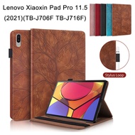 For Lenovo Xiaoxin Pad Pro 2021 11.5 inch TB-J706F TB-J716F PU Leather Tablet Protective Case High Quality 3D Tree Style Wallet Stand Flip Cover With Card Slots Pen Buckle