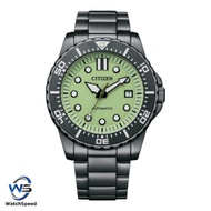 Citizen NJ0177-84X Automatic Green Dial Stainless Steel Mens Watch NJ0177