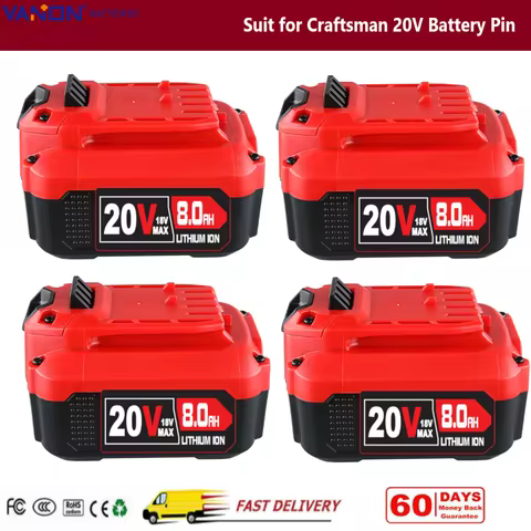 VANON 1/2/4 20V 8.0Ah V20 Replace for Craftsman 20V Battery CMCB204 CMCB205 CMCB202 Cordless Impact 