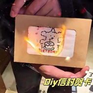 kad kahwin digital kad kahwin kad kahwin murah Flame Greeting Card diy Handmade Burning Matches Happ