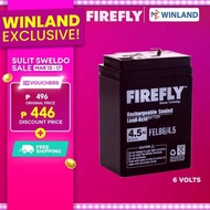 Firefly By Winland 6 Volts 4.5Ah 6V Rechargeable Sealed Lead Battery For Emergency Light, Toy Car R
