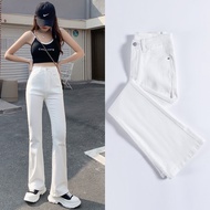 White Bell Bottom Mom Jeans Plus Size High Waist Denim Flare Pants Woman Stretch Skinny Korean Casua