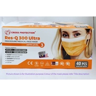 [ASTM Level 3][4 ply][Blue]Cross Protection Res-Q 300 Ultra Procedure Medical Face Mask 40pcs Earloop