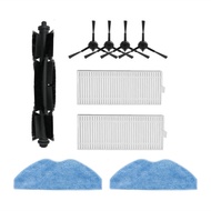 Roller Brush Side Brush HEPA Filter Mop Cloth Compatible for HITACHI RV-X20M Robot Vacuum Cleaner Pa