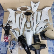 ชุดสี wave125i รุ่นไฟเลี้ยวบังลม สีขาวมุก พร้อมติดลาย หน้ากากรถ wave125i ปี2005 สีขาว เฟรมรถ เวฟ125i