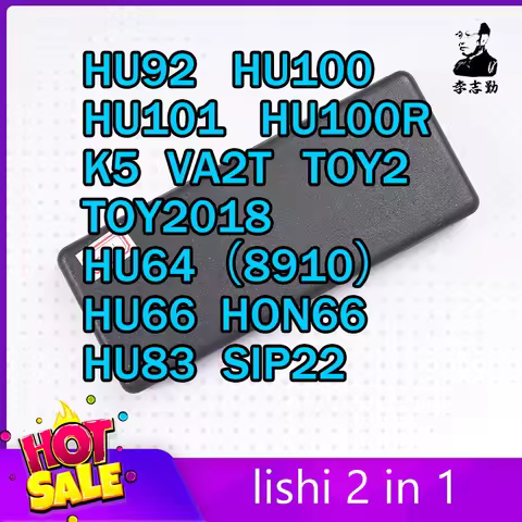 Hot Lishi 2 in 1 2in1 Tool HU92 HU100 HU101 HU100R K5 VA2T TOY2 TOY2018 HU64 HU66 HON66 HU83 locksmi