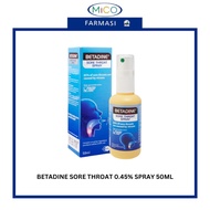 BETADINE SORE THROAT 0.45% SPRAY 50ML - [EXP: 07/2026]