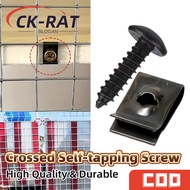50Pcs Self Tapping Screws Metal Fastener Clip for Car Motorcycle U-Type Clip with Screw