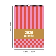 1pc 2026 Wall Calendar Pink Abstract Geometric Design 12 Months Monthly Planner Perfect Gift for Bir