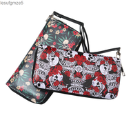 Wallet Skull Head Printed Men's and Women's Wallet Zipper with Handstring Carrying Bag lesufgmze