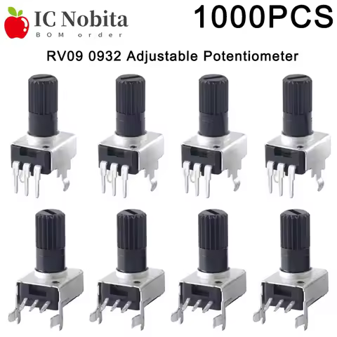 1000PCS RV09 0932 Adjustable Potentiometer B1K 5K 10K 50K 100K 200K 500K Shaft Length 12.5mm