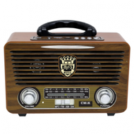 Others - 手提調頻家用台式複古無線藍牙收音機（深木紋）