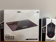 全新 MSI Clutch GM08 滑鼠 + MSI Agility Gleam Edition GD22 滑鼠墊