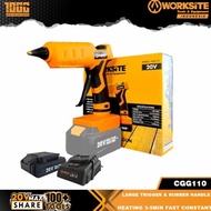 Glue Gun Cordless 20V Alat Lem Tembak Baterai Worksite Cgg110 Fullset