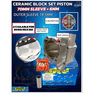 SWIPOH CERAMIC BLOCK SET PISTON 70MM SLEEVE + 6MM OUTER SLEEVE 74.5MM FOR RS150/RSX150