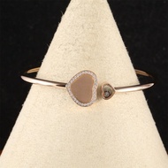 CHOPARD(肖邦)  18K玫瑰金 鑽石 玫瑰金 HAPPY HEARTS 快樂的心 邊鑽 手鐲 18K