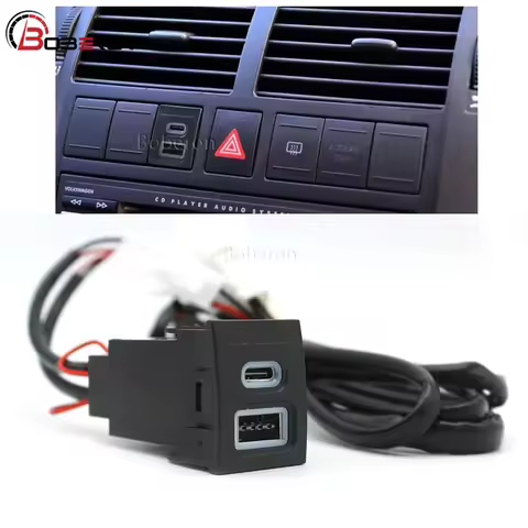 12V/24V Car Phone Charger Socket Double QC3.0 Type C PD USB Charging Port Power Adapter For VW Volks