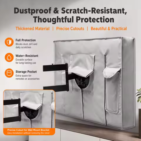 TV Weather and Dust Proof Outdoor TV Cover Beige 70' 75' 40' 46' 50' 55' 60' 65' Protective TV Scree