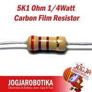 5K1 5.1K Ohm 1/4Watt Carbon Film Resistor