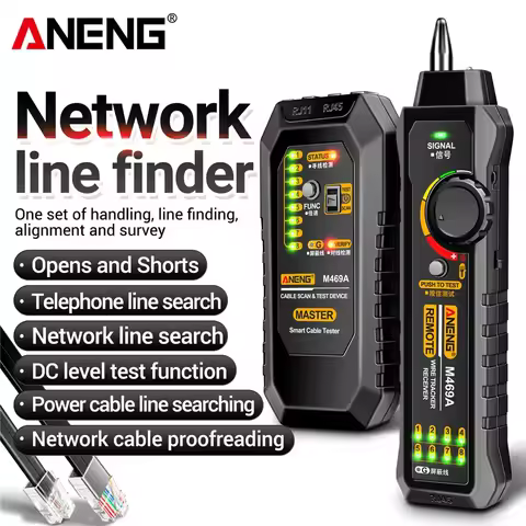 ANENG M469A Smart Network Cable Tester Wire Tracker Receiver Network Repair Electrical Tool RJ45 RJ1