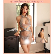 Pajamas Do Not Sleep 080 Cosplay Sexy Cheongsam Thin See-Through Decorated With Floral Embroidery Sh