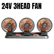 Universal Fan 3 Head Rotatable Car Fan 12V/24V/5V 3Head Fan Desk Fan Mini Fan