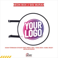 Neon Box 2 Sisi Bulat Terang Berkualitas Outdoor Awet Murah
