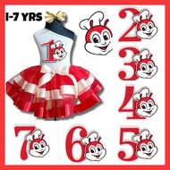 Jollibee theme 1-7 yrs old Tutudress